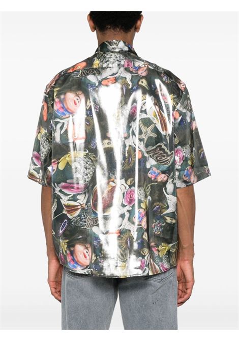 camicia con stampa laminata uomo multicolore in poliestere ACNE STUDIOS | BB0555BDZ